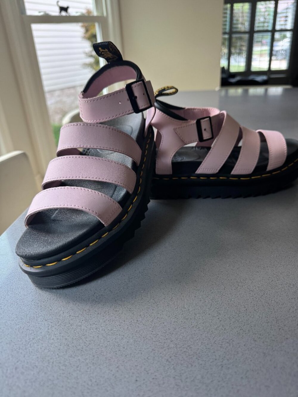 Dr. Martens pink Blaire platform sandals